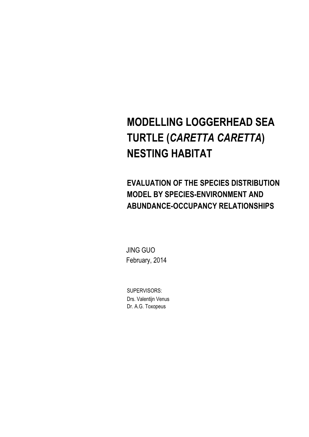 Modelling Loggerhead Sea Turtle (Caretta Caretta