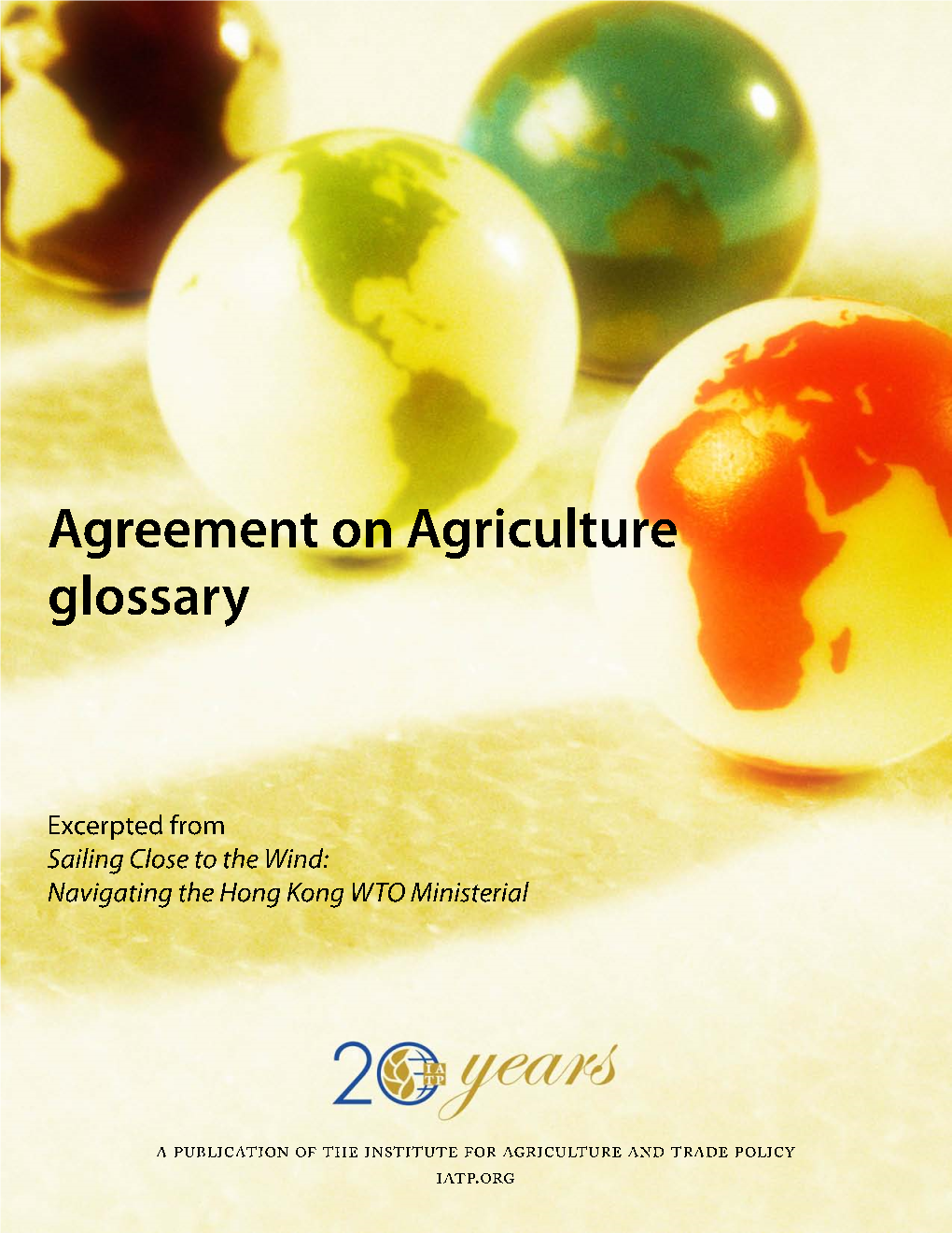 Agreement on Agriculture Glossary