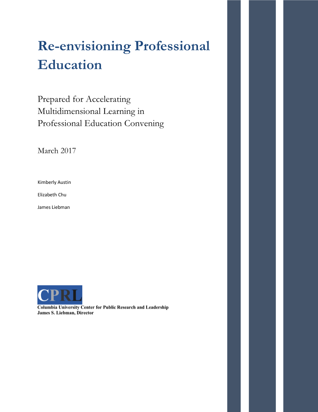 Re-Envisioning Professional Education