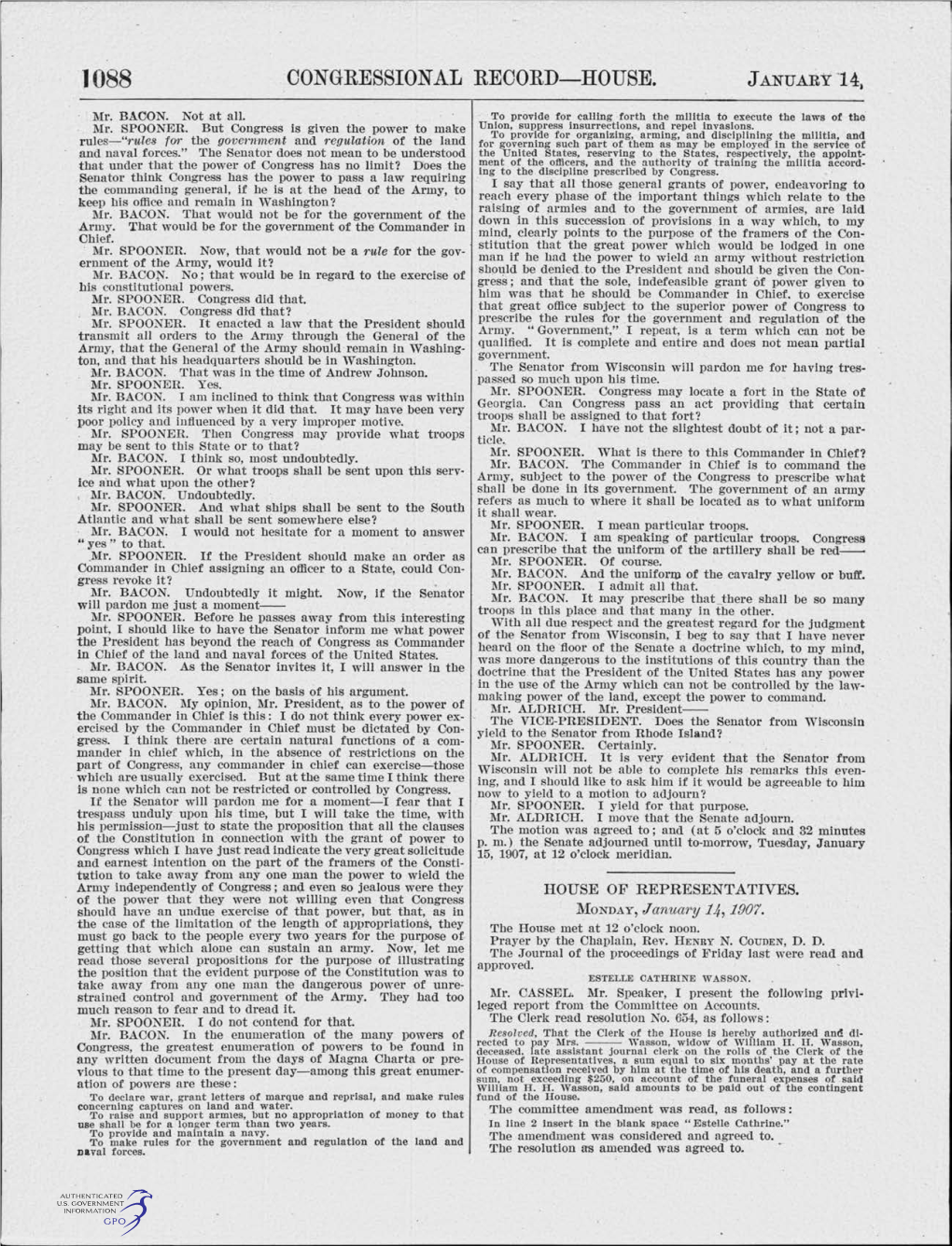 Congressional Record-House. Ja.Nuary14