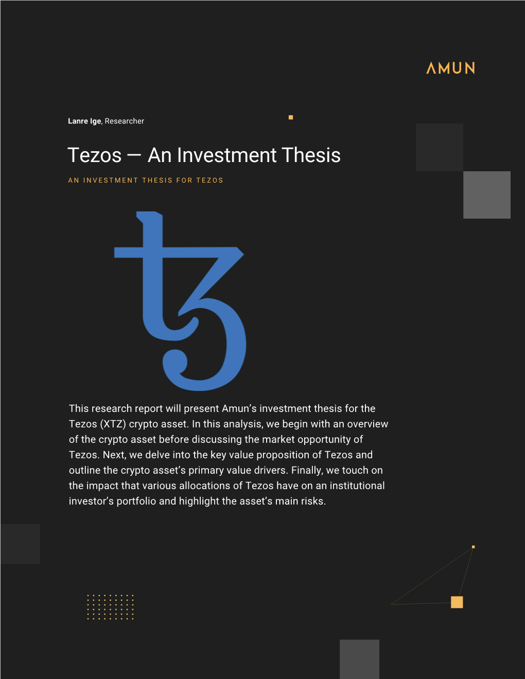 Tezos — an Investment Thesis