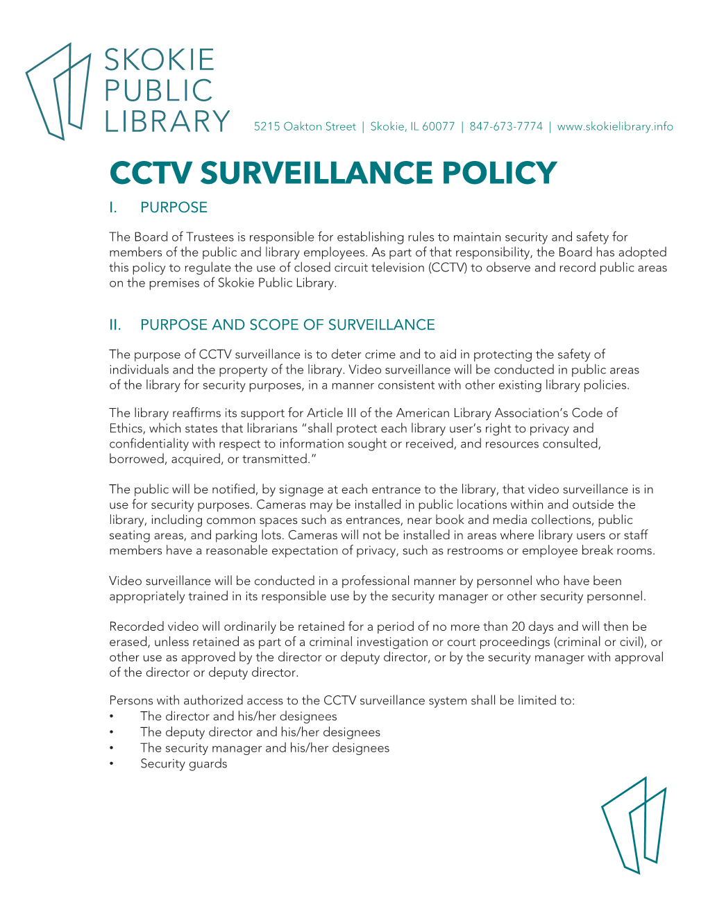 Cctv Surveillance Policy I