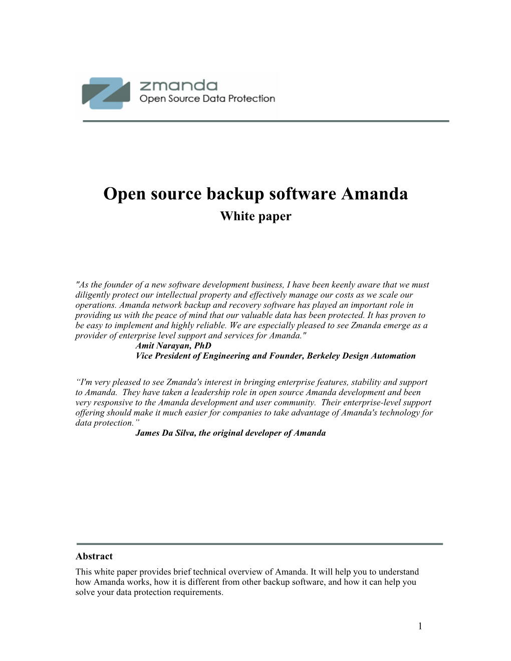 Open Source Backup Amanda