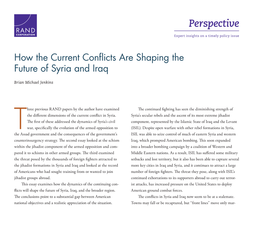 How the Current Conflicts Are Shaping the Future of Syria and Iraq