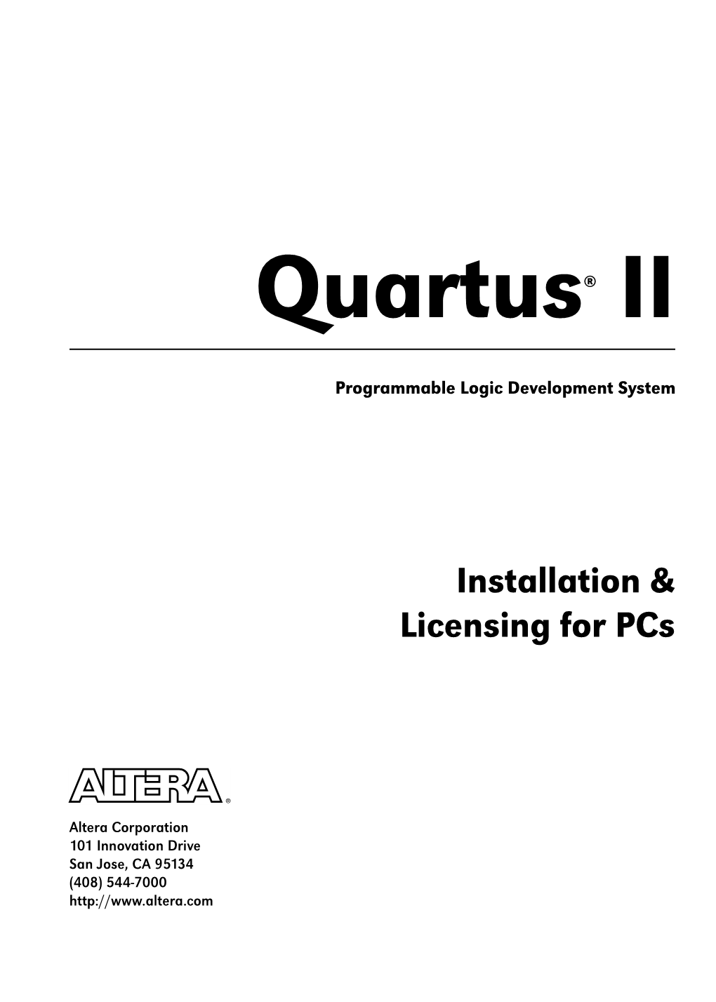 Quartus II Installation & Licensing For