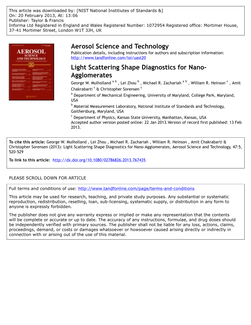 Light Scattering Shape Diagnostics for Nano-Agglomerates