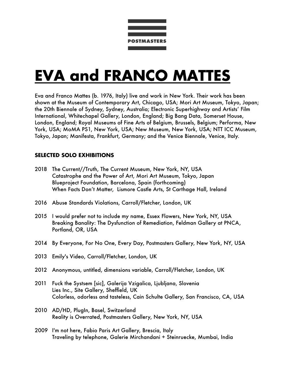 EVA and FRANCO MATTES