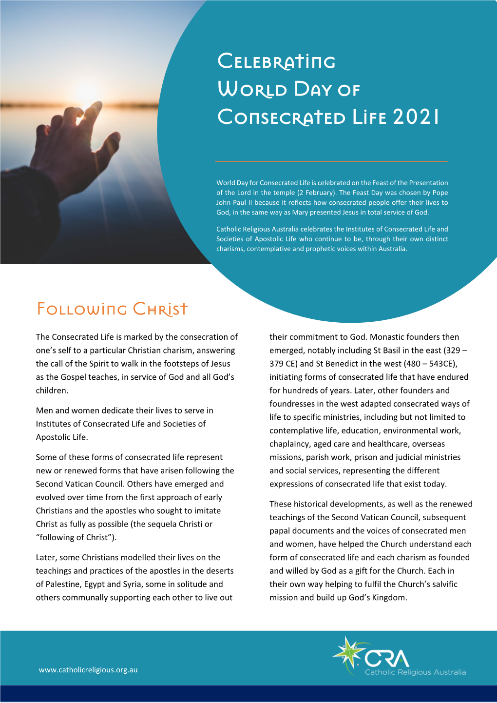 Celebrating World Day of Consecrated Life 2021