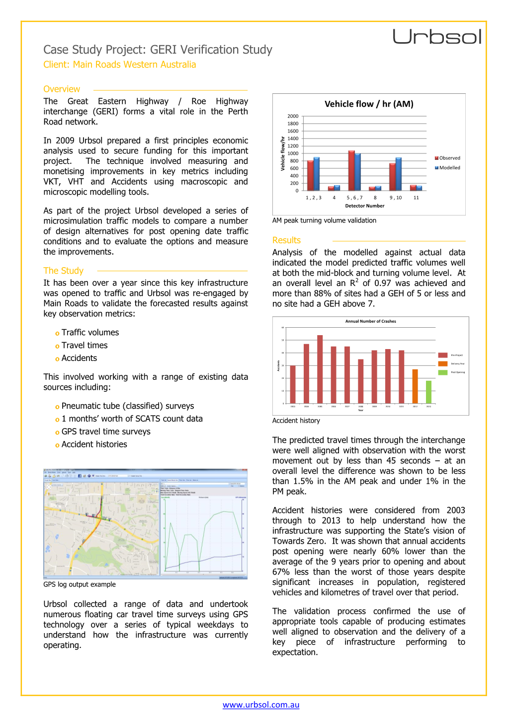 Case Study Project: GERI Verification Study Client: Main Roads Western Australia