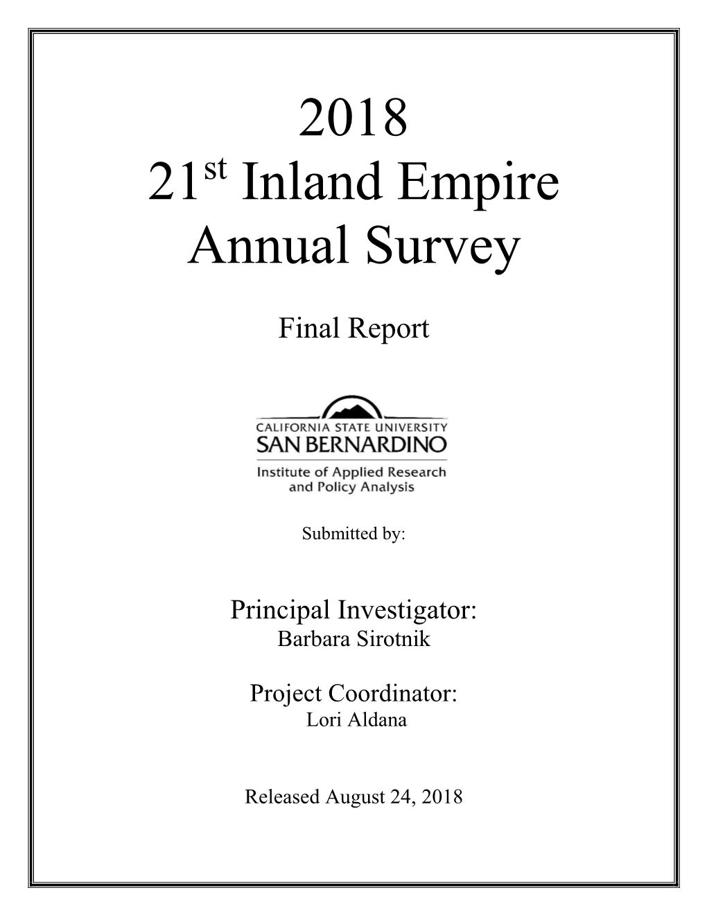 2018 Inland Empire Annual Survey