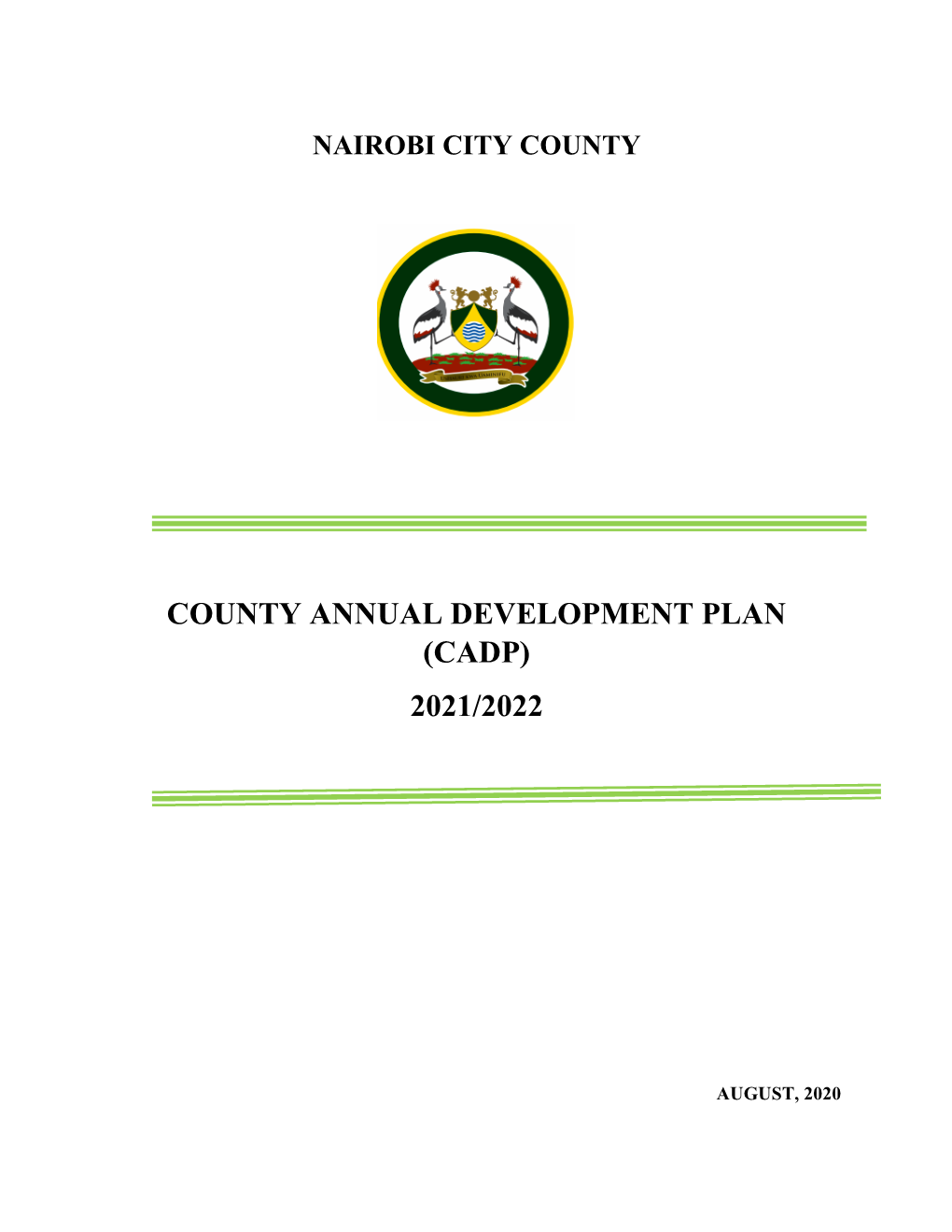 County Annual Development Plan (Cadp) 2021/2022