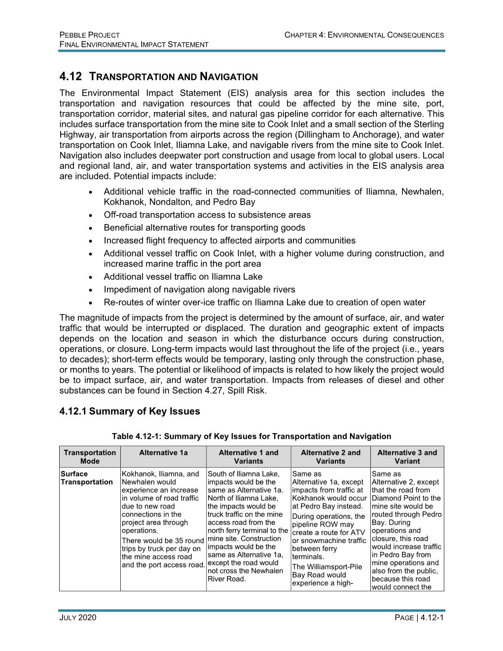 Section 4.12 Transportation and Navigation