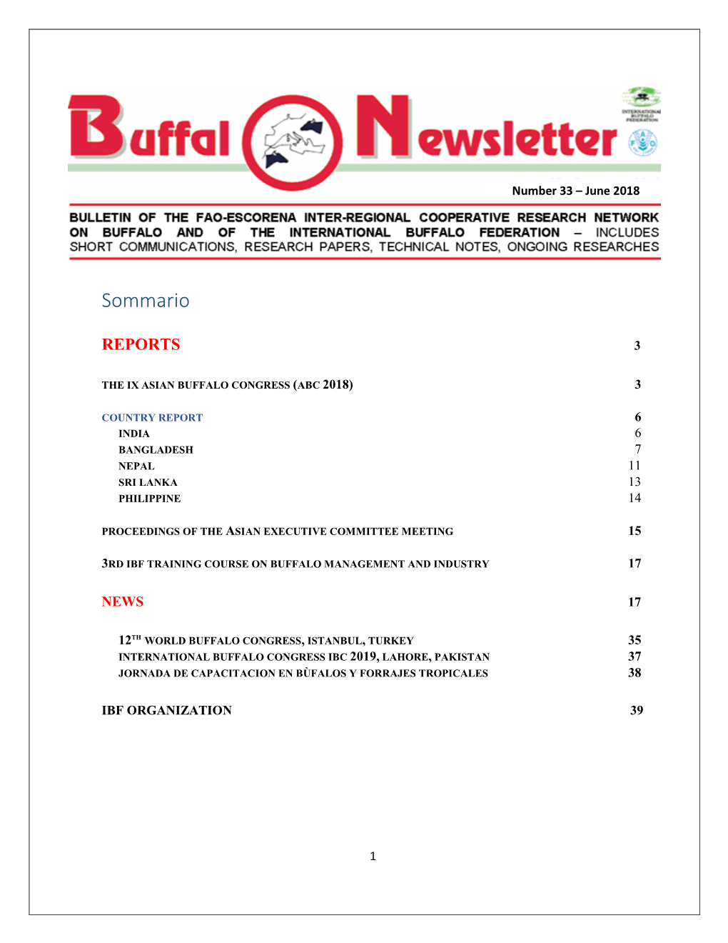 Buffalo Newsletter N. 33