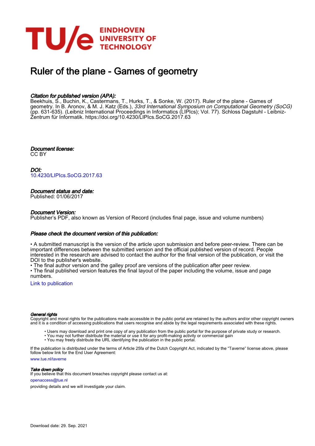 Ruler of the Plane - Games of Geometry