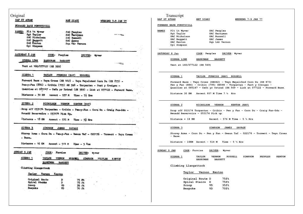 RAF St Athan MRT Diary 1977