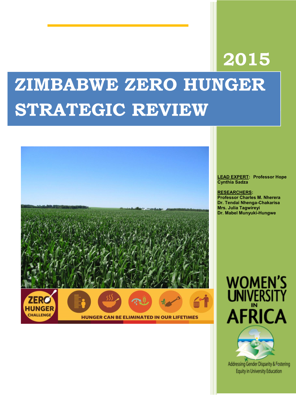 Zimbabwe Zero Hunger Strategic Review 2015