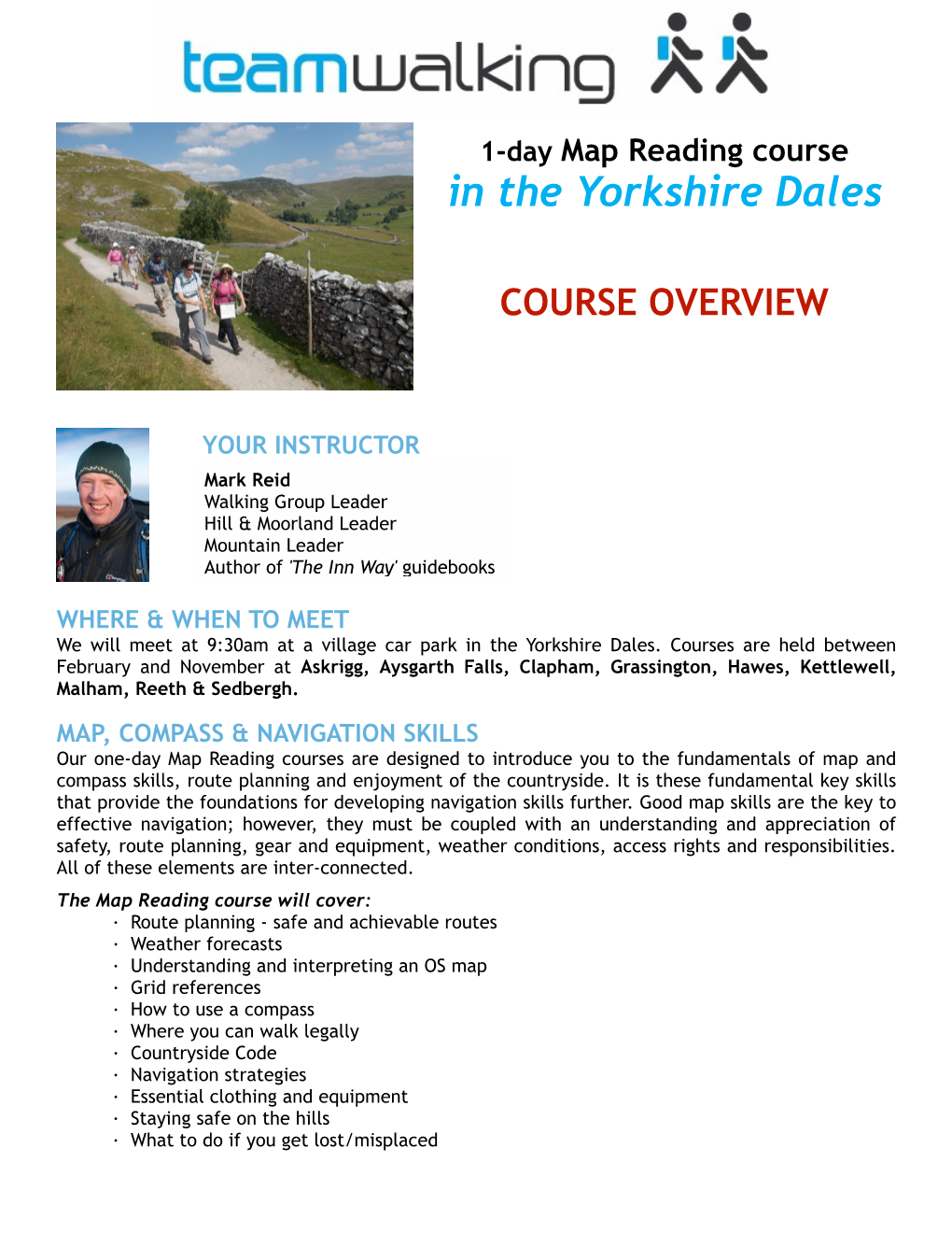 Map Reading Yorkshire Dales Course Overview