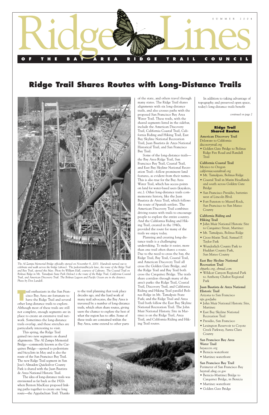 Ridge Trail Shares Routes with Long-Distance Trails