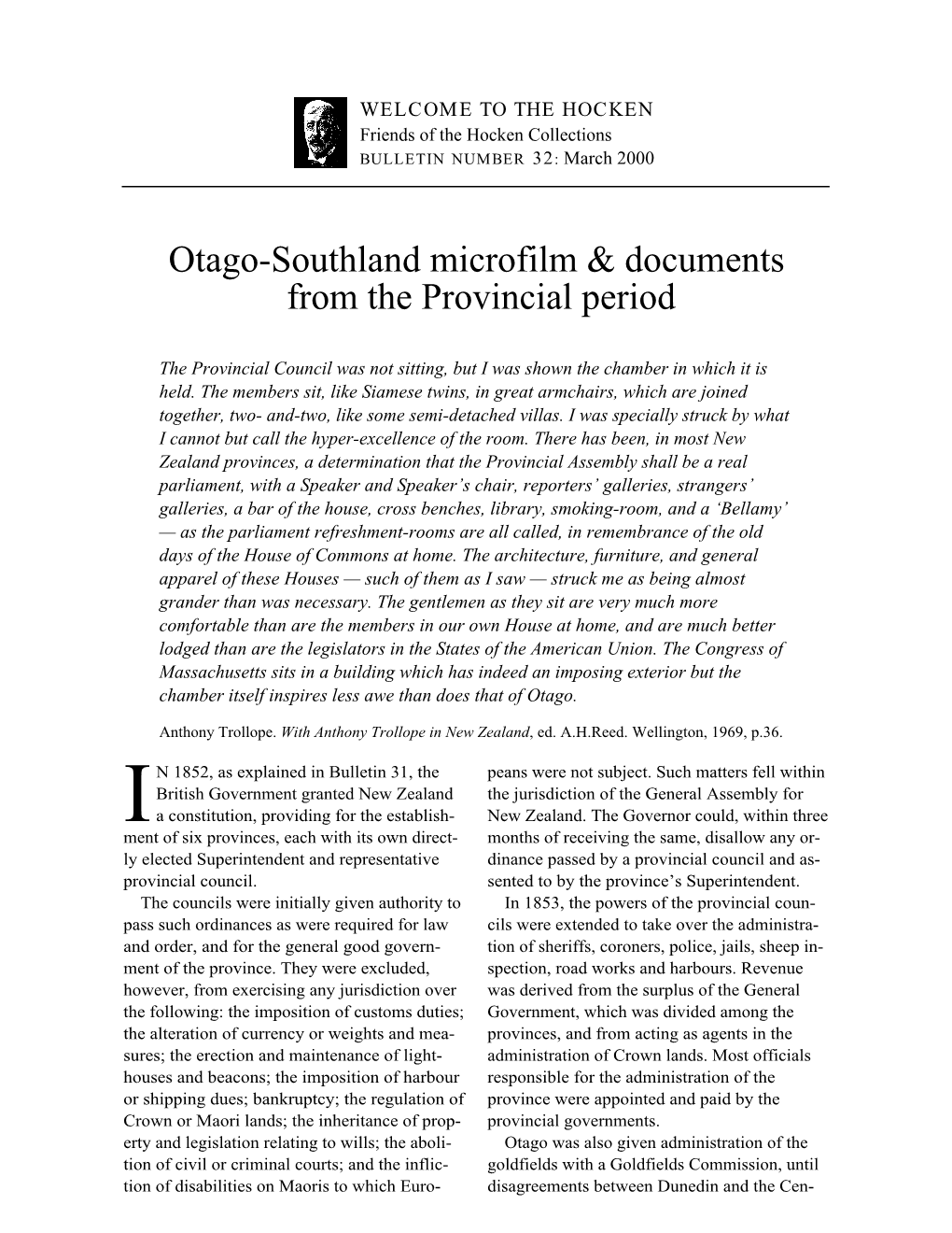 Otago-Southland Microfilm & Documents from the Provincial Period