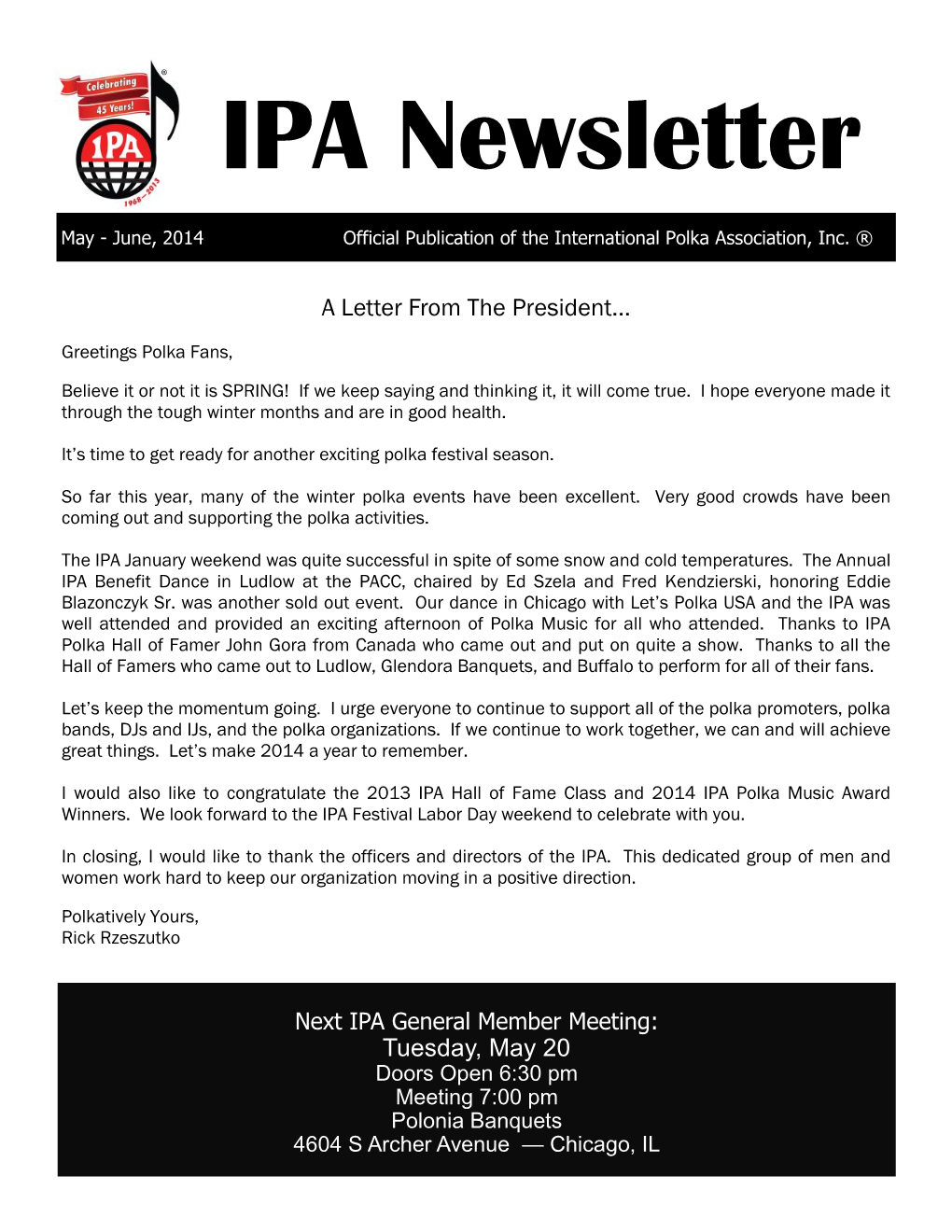 IPA Newsletter