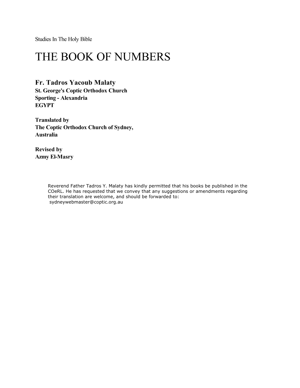 The Book of Numbers