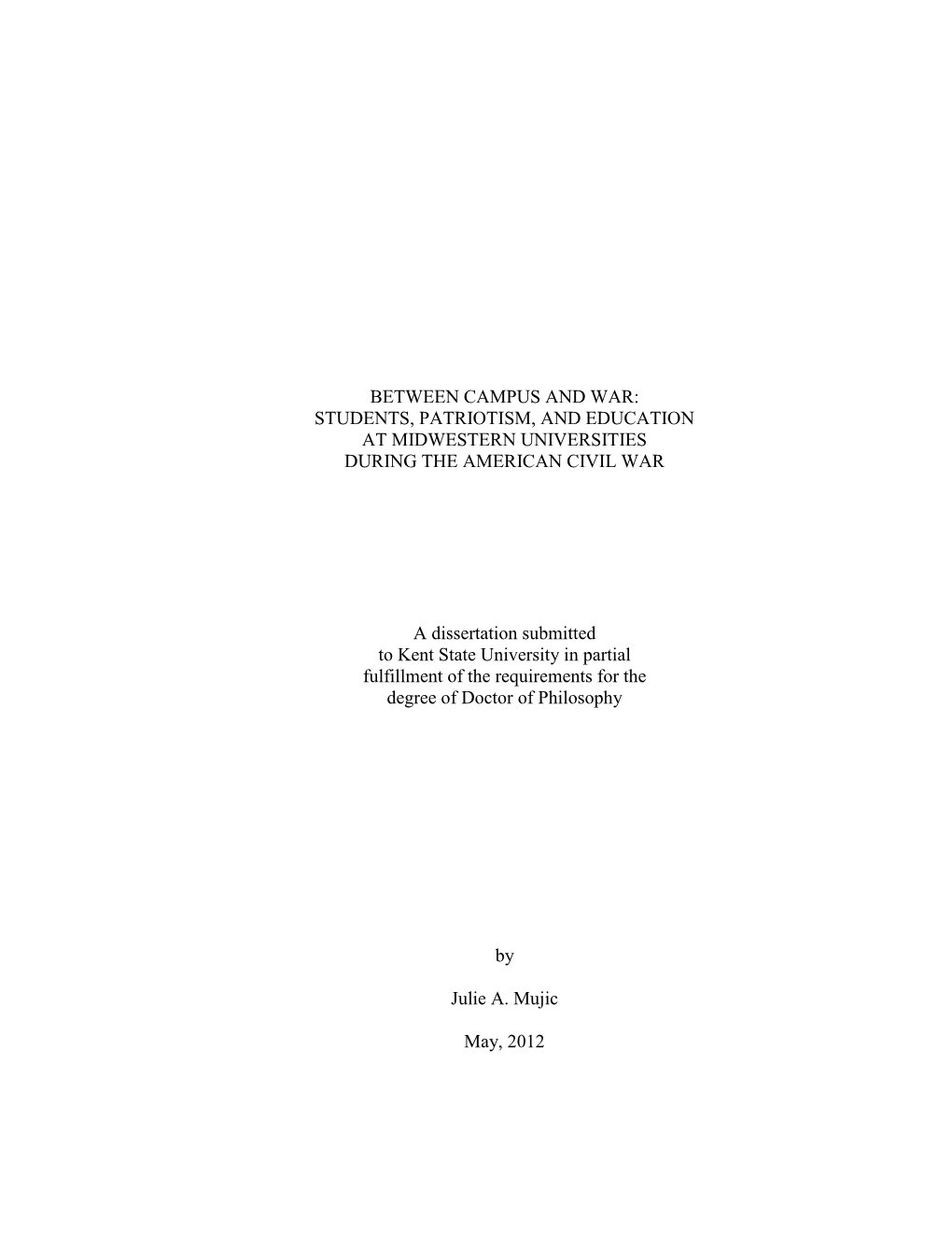 Students, Patriotism, and Education at Midwestern Universities During the American Civil War