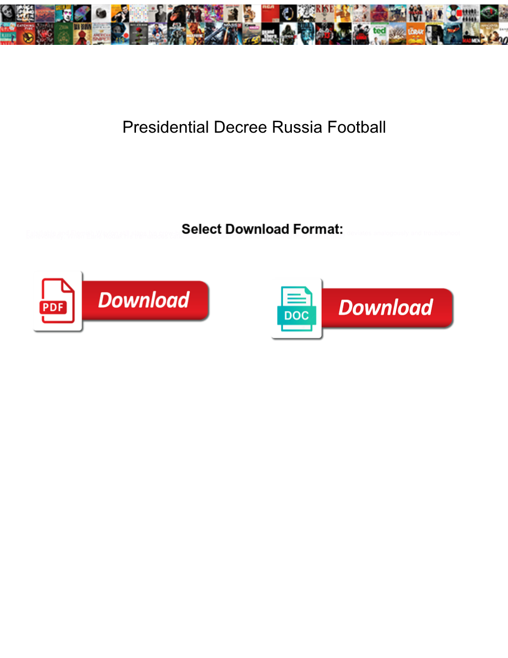 Presidential Decree Russia Football