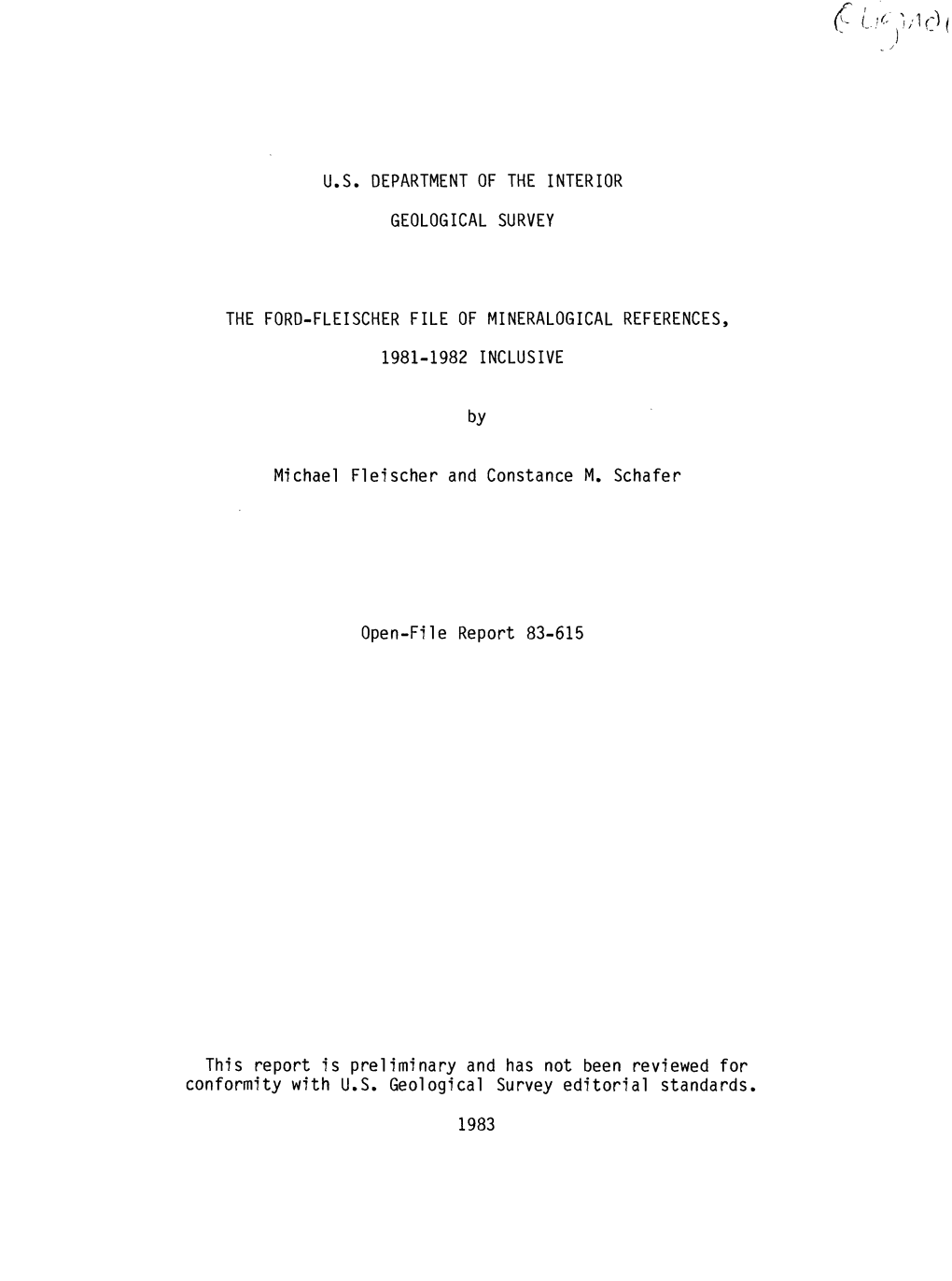 By Michael Fleischer and Constance M. Schafer Open-File Report 83