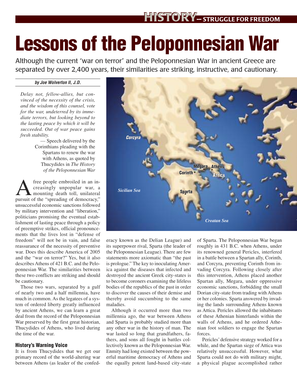 Lessons of the Peloponnesian War