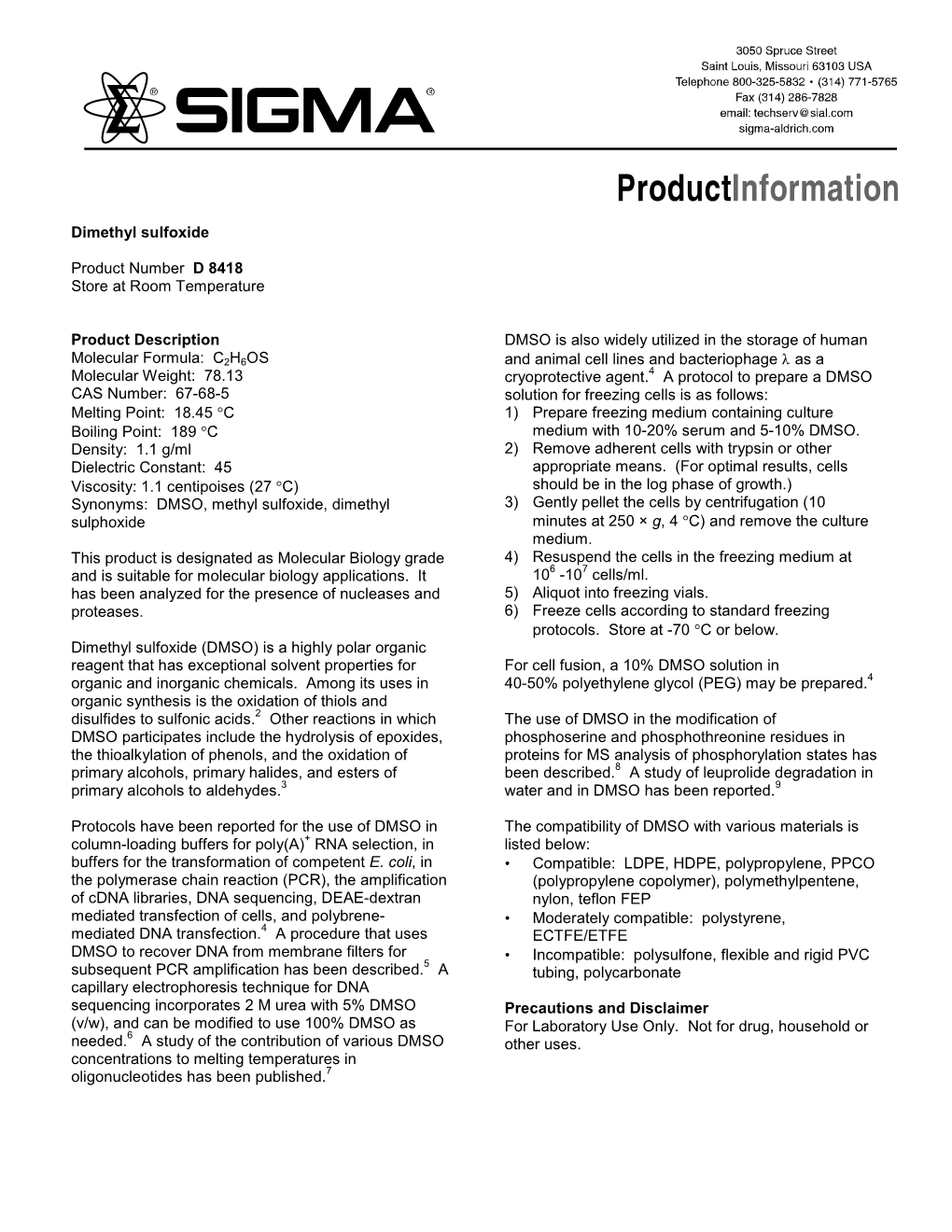 Dimethyl Sulfoxide