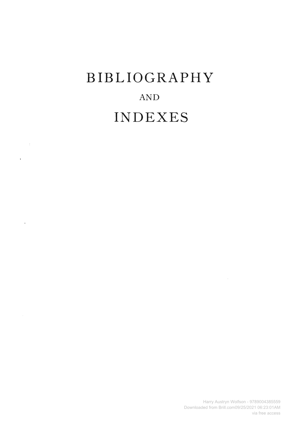 Bibliography Indexes