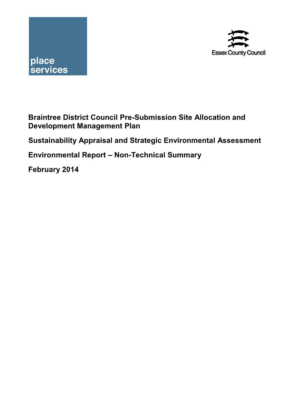 Braintree District Council Pre-Submission Site Allocation And