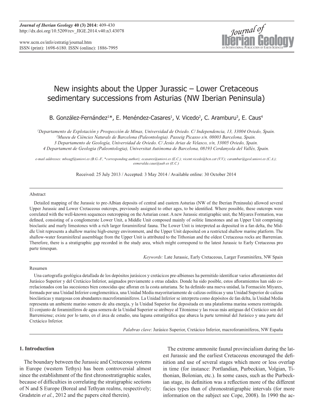 Lower Cretaceous Sedimentary Successions from Asturias (NW Iberian Peninsula)