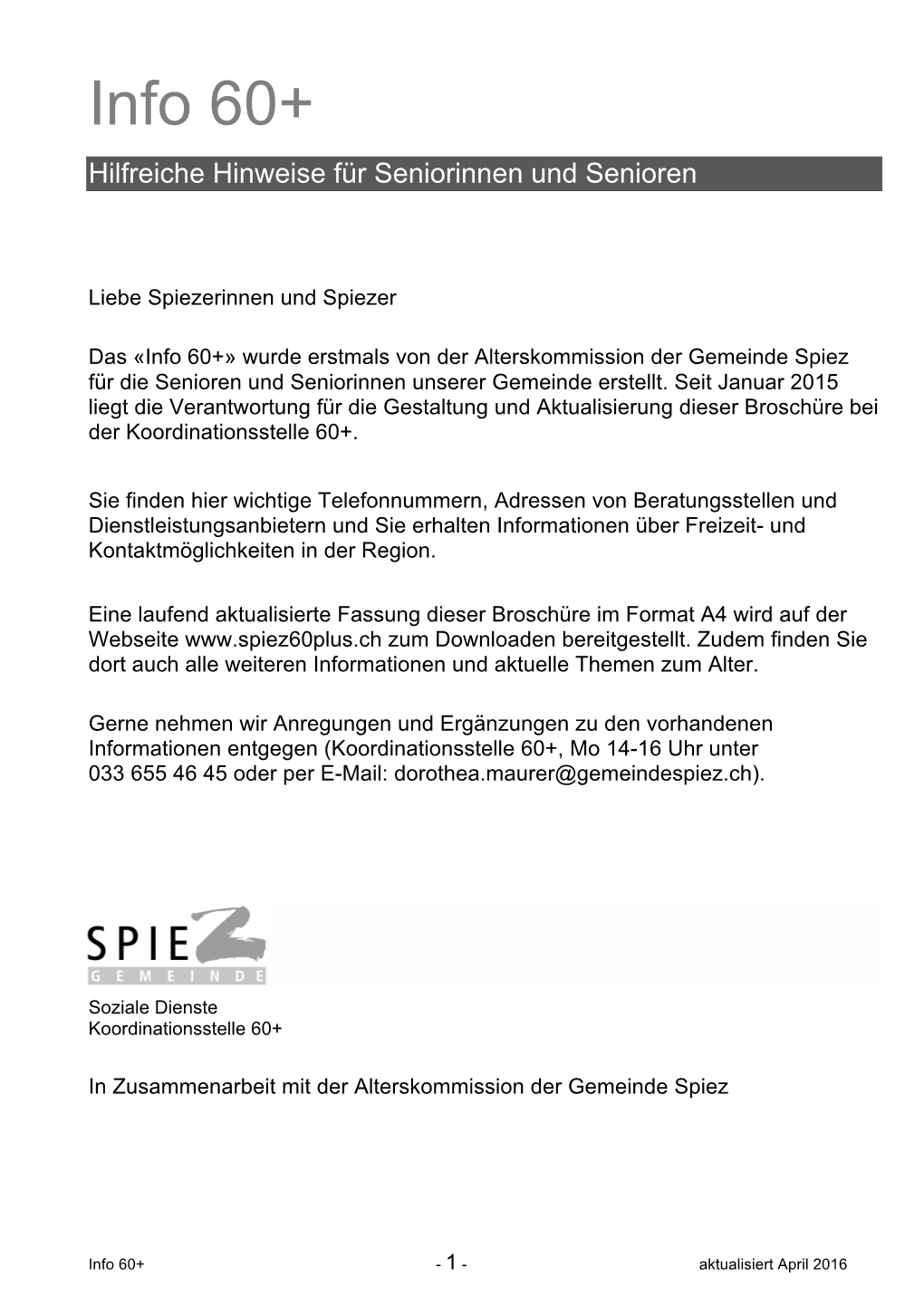 Info 60+ Hilfreiche Hinweise Für Seniorinnen Und Senioren