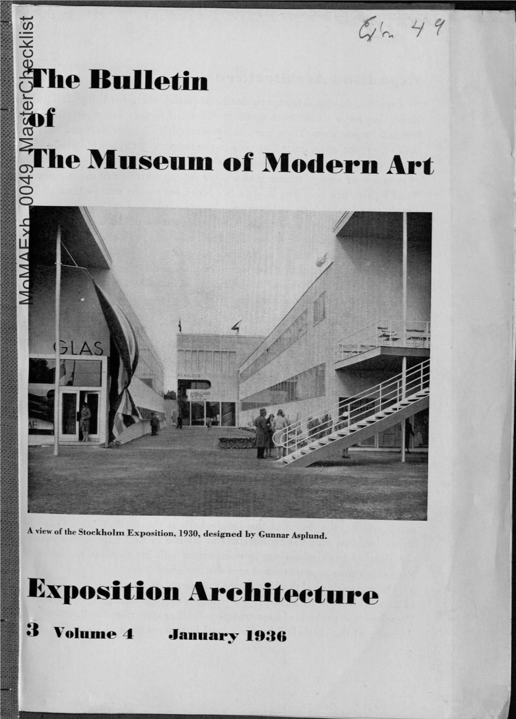 The Bulletin the Museum of Modern Art Exposition Arehiteetnre