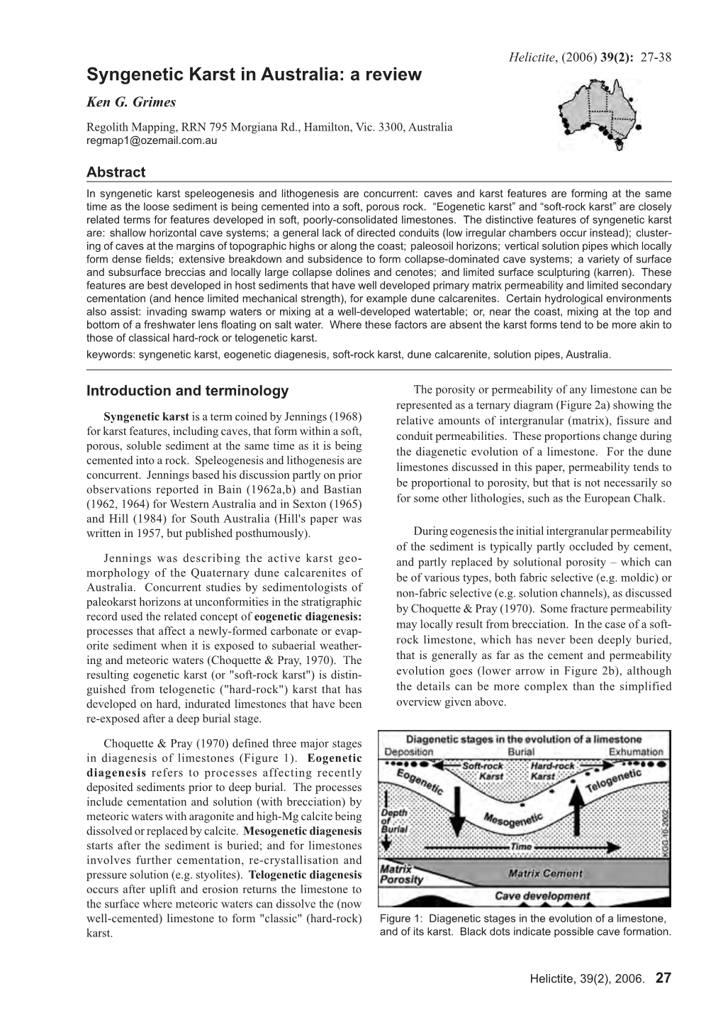 Syngenetic Karst in Australia: a Review Ken G