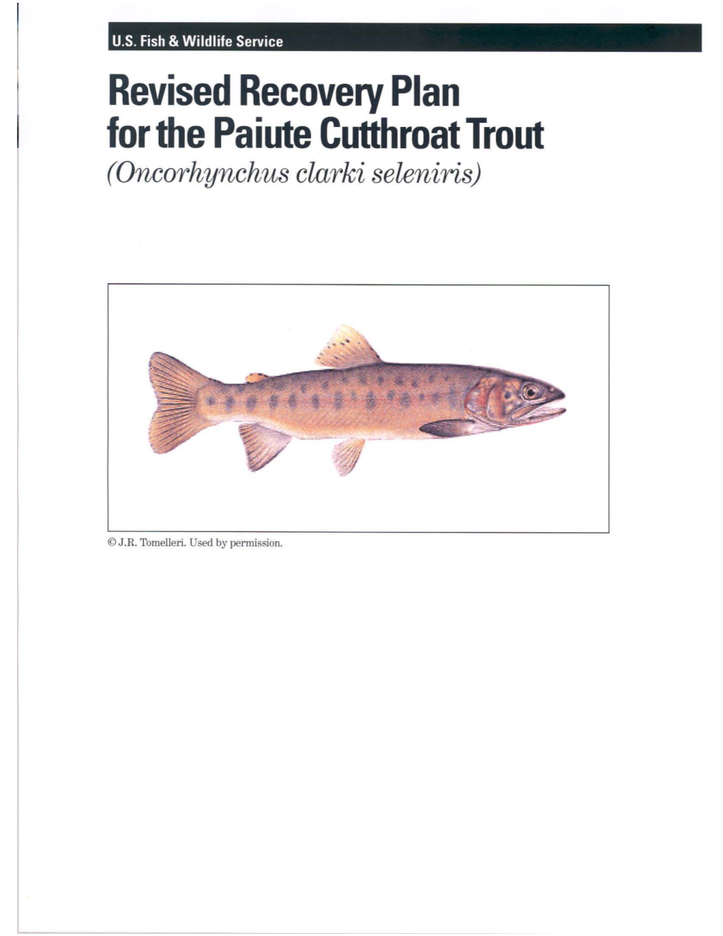 Revised Recovery Plan for the Paiute Cutthroat Trout (Oncorhynchus Clarki Seleniris)