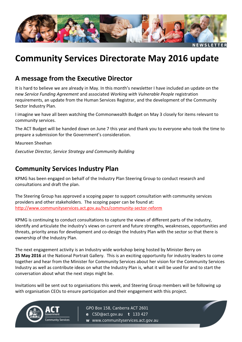 Community Services Newsletter May 2016