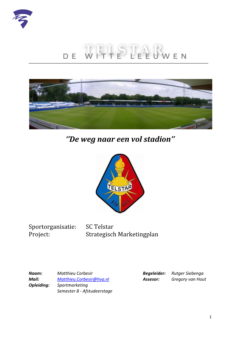 SC Telstar Project: Strategisch Marketingplan