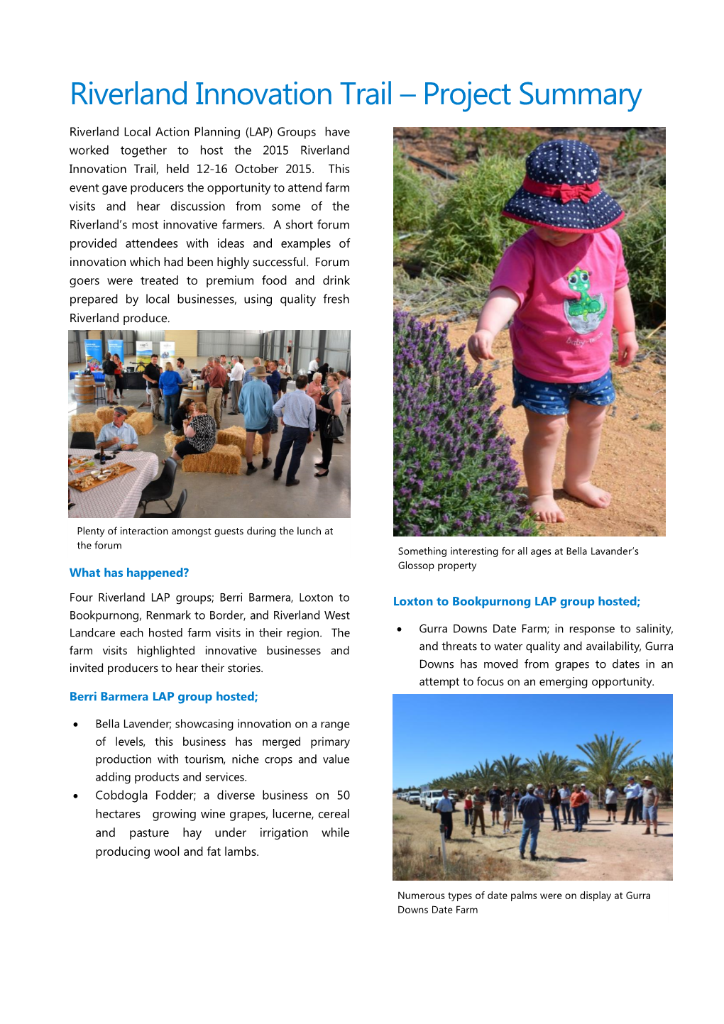 Riverland Innovation Trail – Project Summary