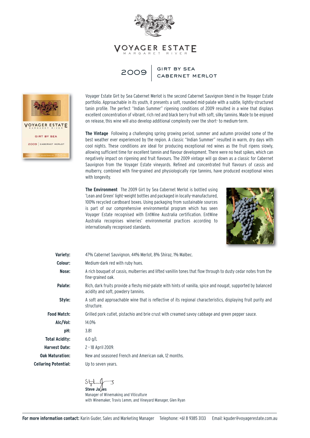 Girt by Sea Cabernet Merlot Is the Second Cabernet Sauvignon Blend in the Voyager Estate Portfolio