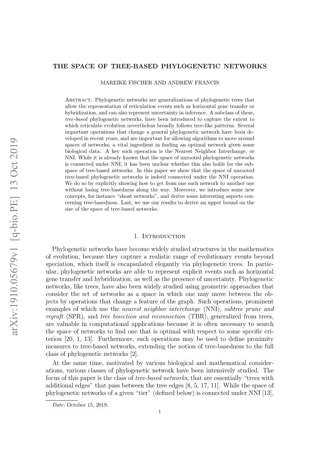 Arxiv:1910.05679V1 [Q-Bio.PE] 13 Oct 2019 Terion [20, 1, 13]