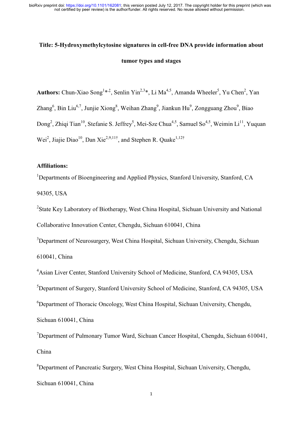 5-Hydroxymethylcytosine Signatures in Cell-Free DNA Provide Information About