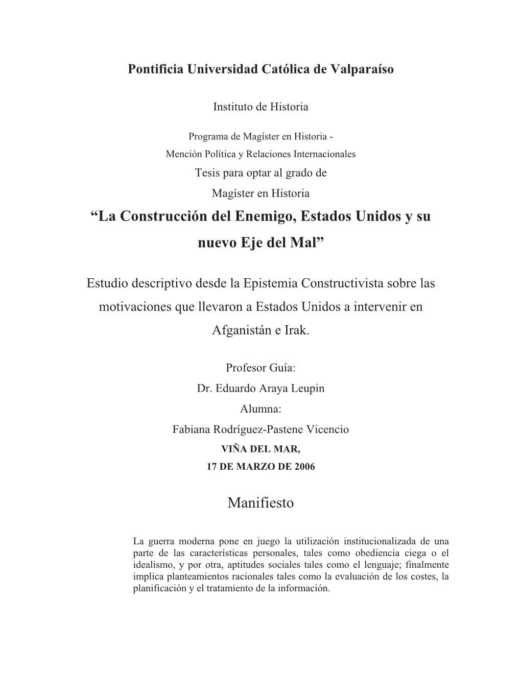 “La Construcción Del Enemigo, Estados Unidos Y Su Nuevo Eje Del Mal”