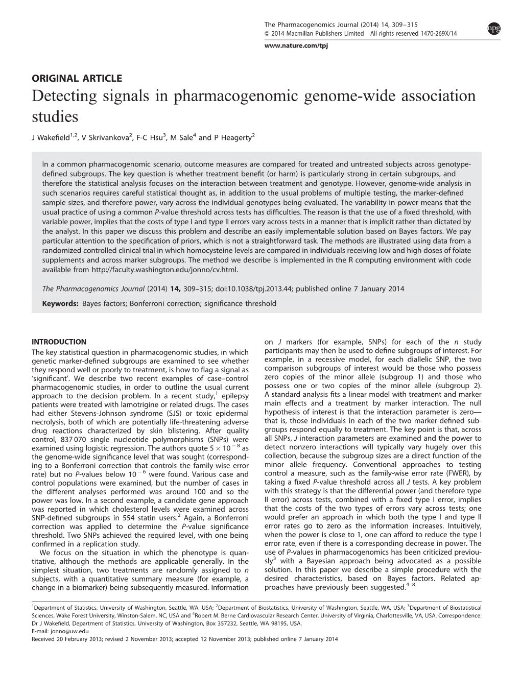 Detecting Signals in Pharmacogenomic Genome-Wide Association Studies