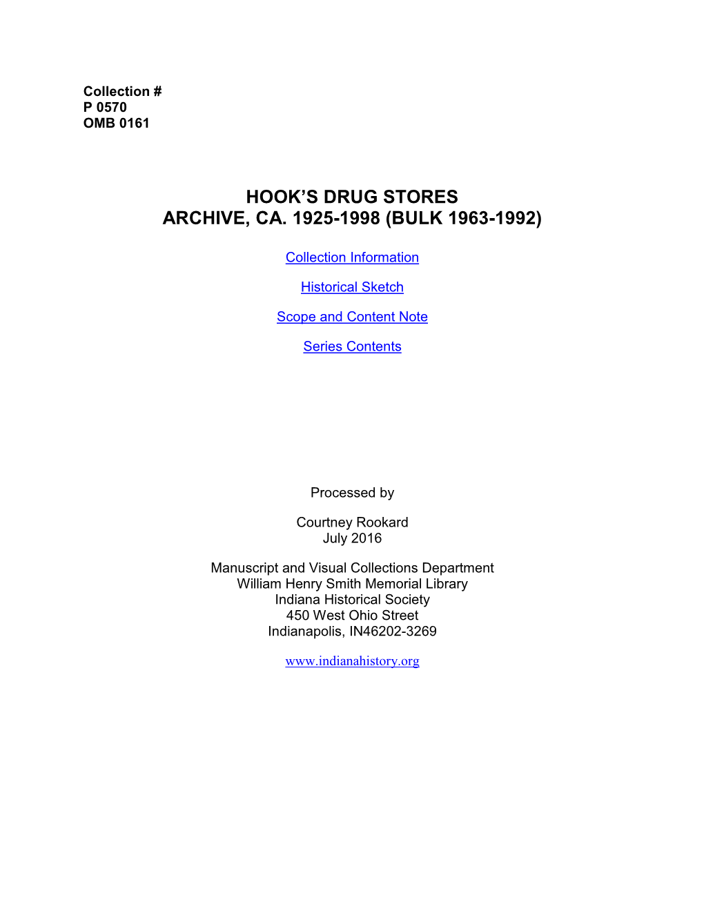 Hook's Drug Stores Archive