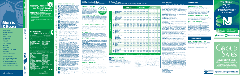 NJ Transit Morris & Essex Line Schedule