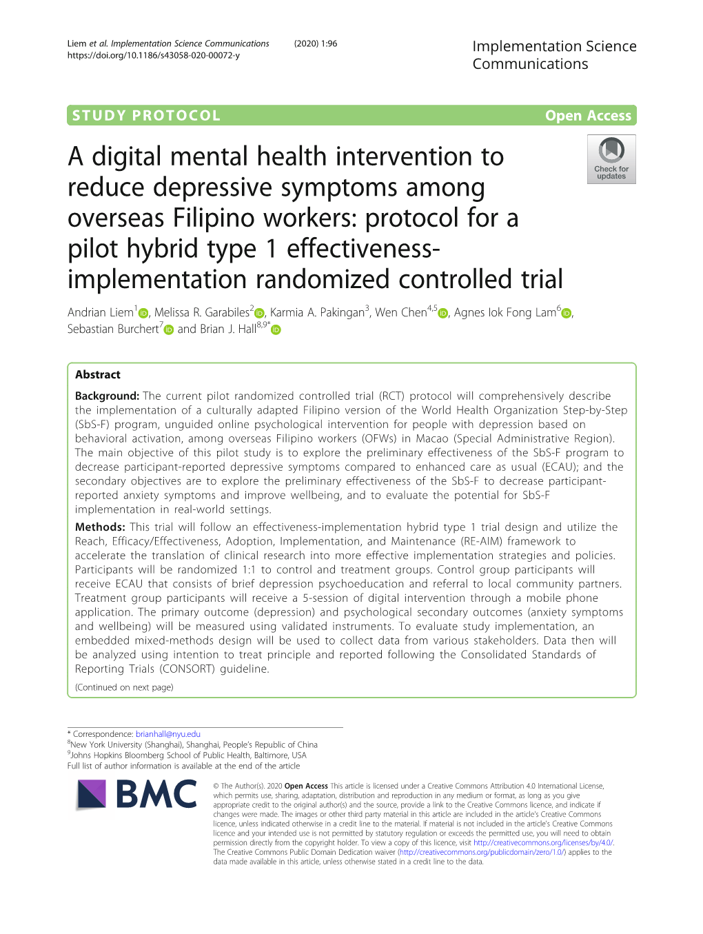A Digital Mental Health Intervention to Reduce Depressive Symptoms Among Overseas Filipino Workers