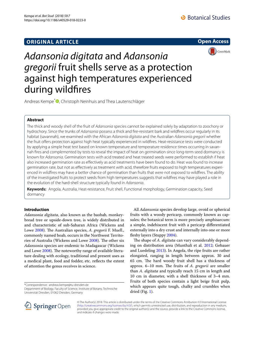 Adansonia Digitata and Adansonia Gregorii Fruit Shells Serve As A