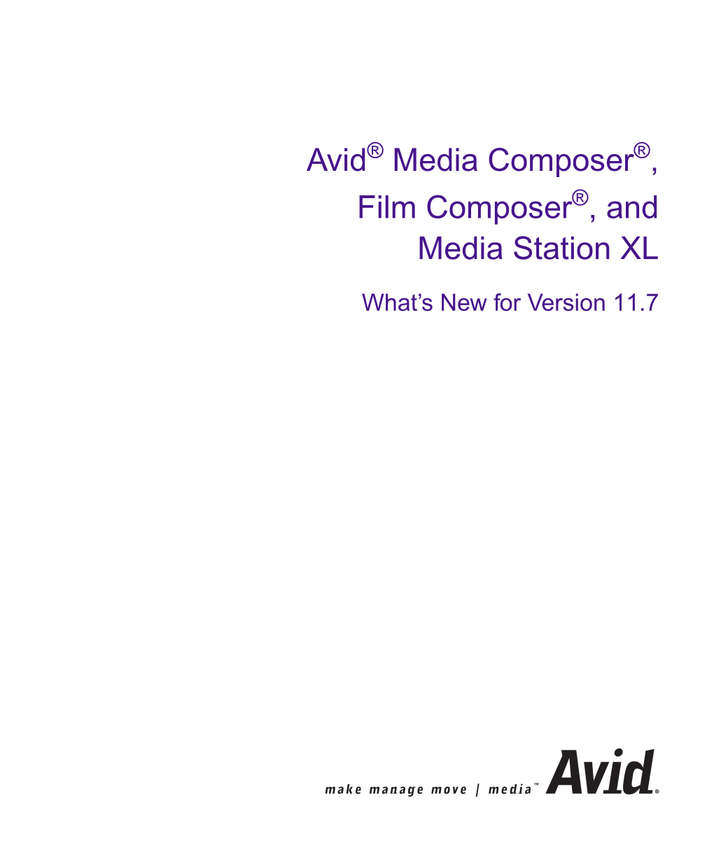 Media Composer, Film Composer, Media Station XL V11.7